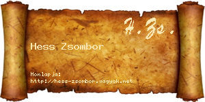 Hess Zsombor névjegykártya